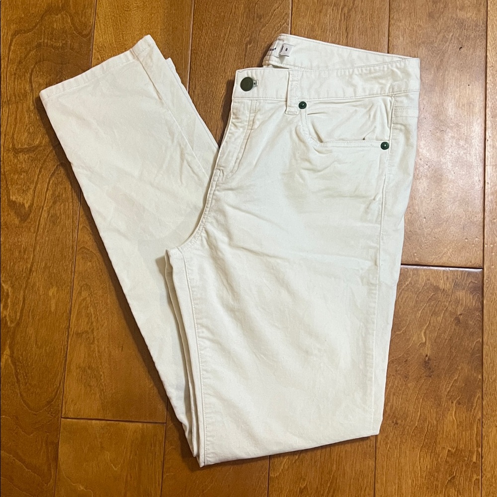 Vineyard Vines Cream Velvet Skinny Pants Size 8 | Old Money Preppy Coastal Luxe - Picture 10 of 12